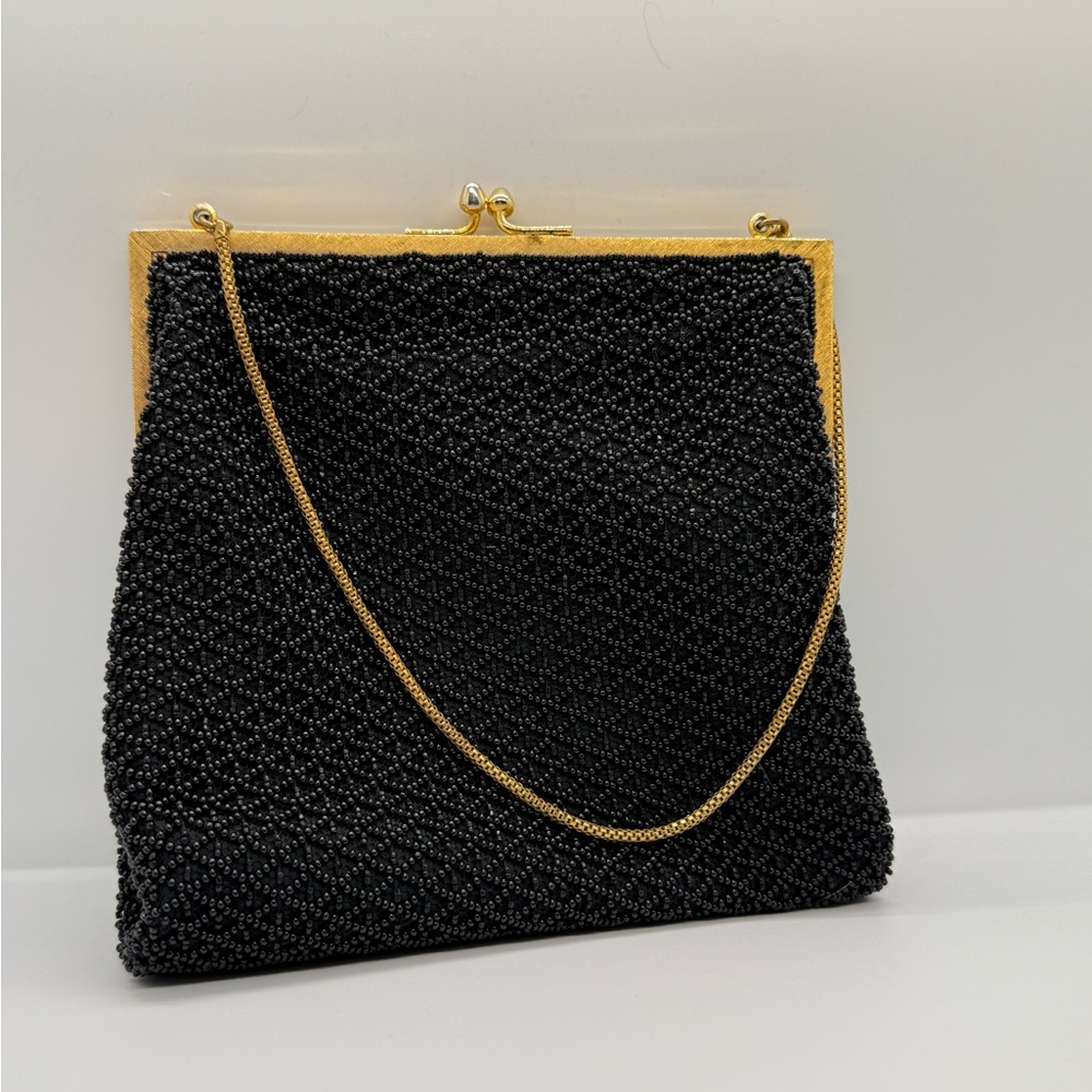 Elegant Black Beaded Evening Bag